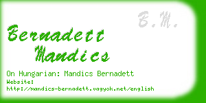 bernadett mandics business card